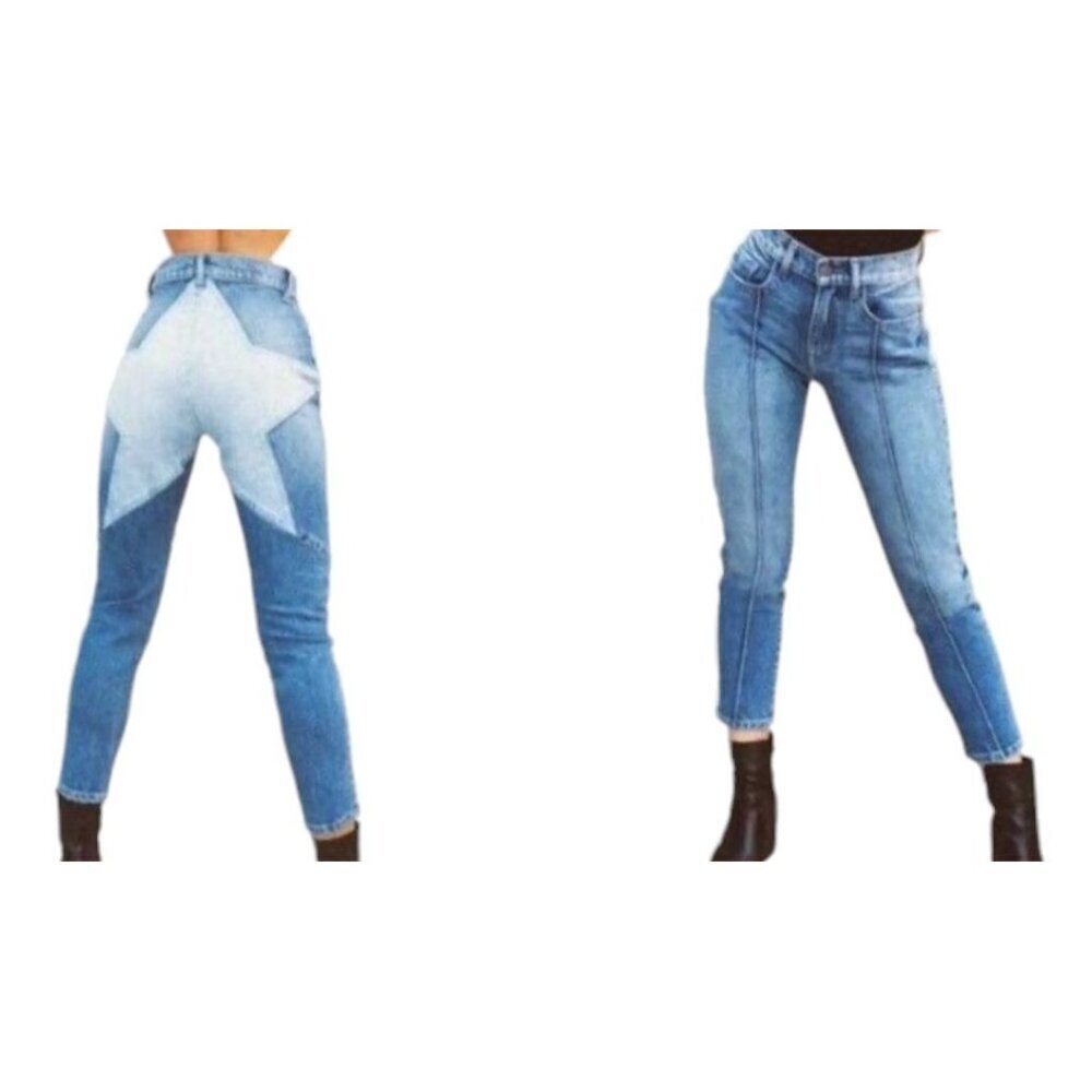 Revice‎ Womens 27 Venus Crop Stargazer Star Butt Jeans